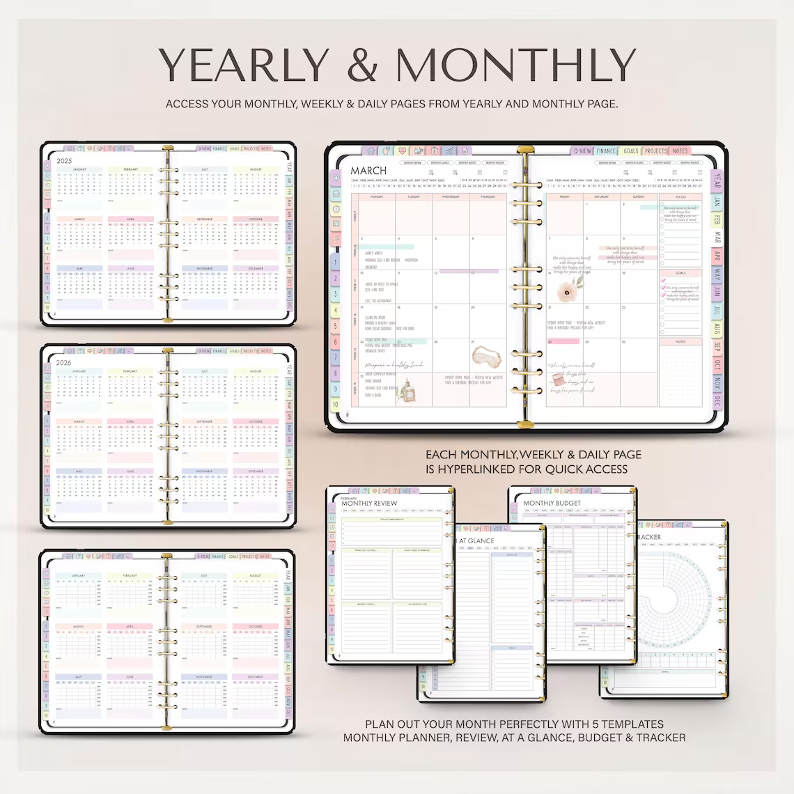 Digital Planner Bundle 2026 Dated Undated Digital Planner Goodnotes ...