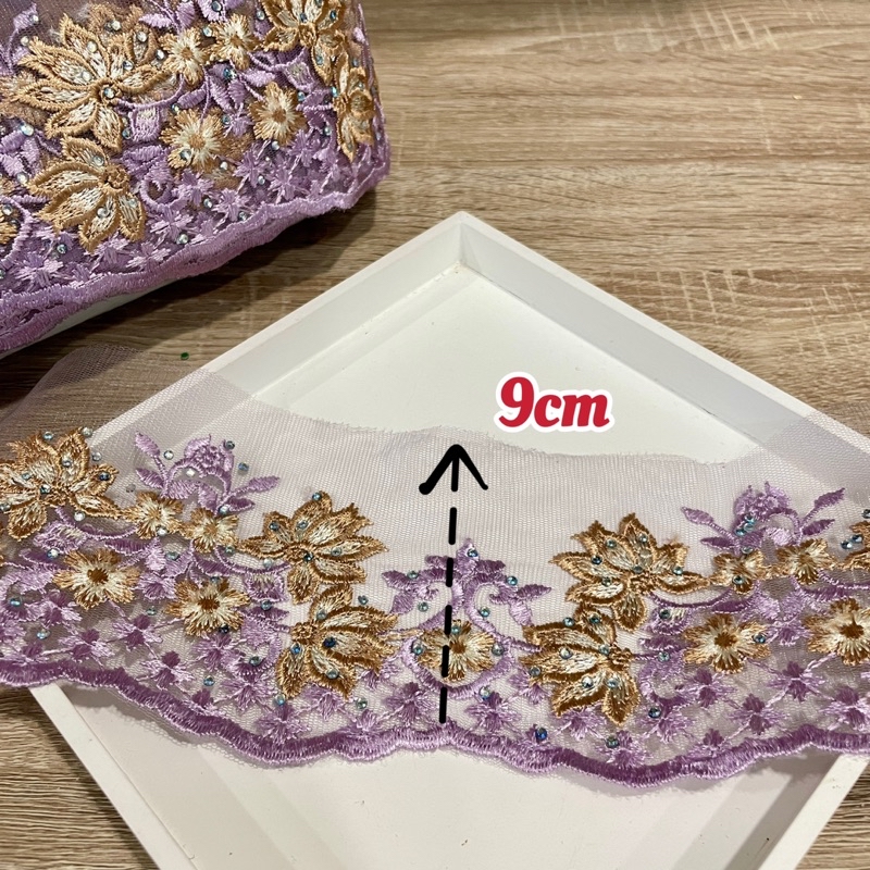 Border lace crystal tinggi 9cm, boder lace cantik, beautiful border ...