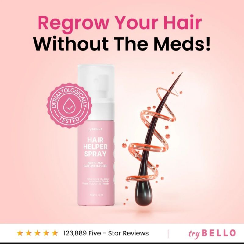 Original Try Bello Hair Helper Spray - Growth Serum With Biotin ...