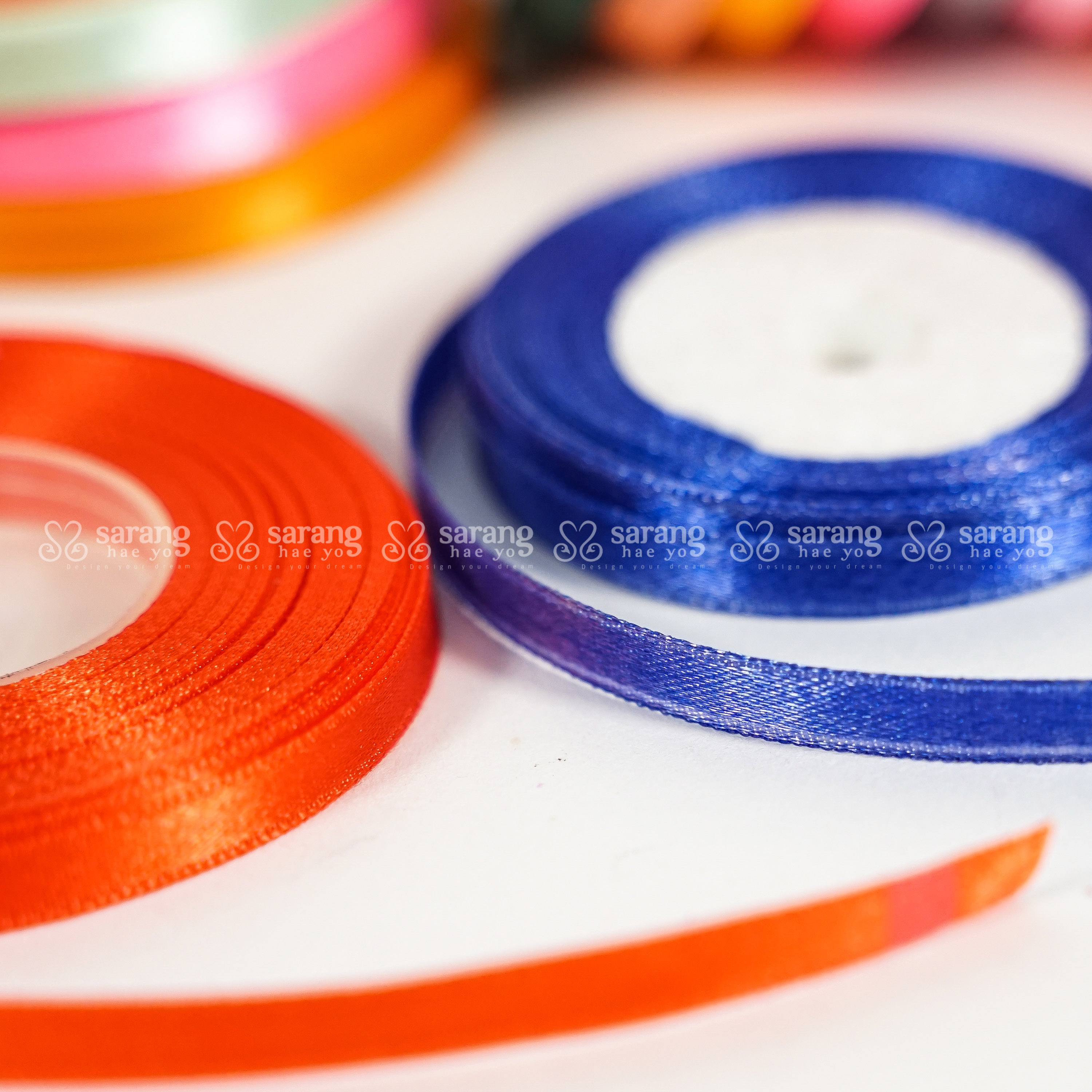 13Yds & 25Yds / 0.25 Inch Satin Ribbon Reben Hadiah Ribbon Gift Riben ...