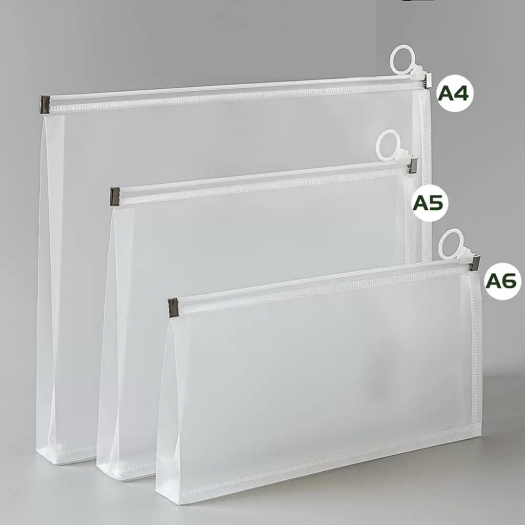 A4 A5 B6 Zipper Pouch Clear Document Bag Book File Folder Stationery ...