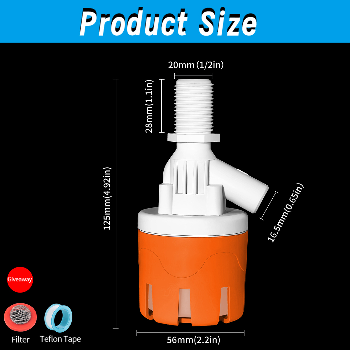 Home Store Eco Automatic Water Level Control Float Valve Top/Side Inlet ...
