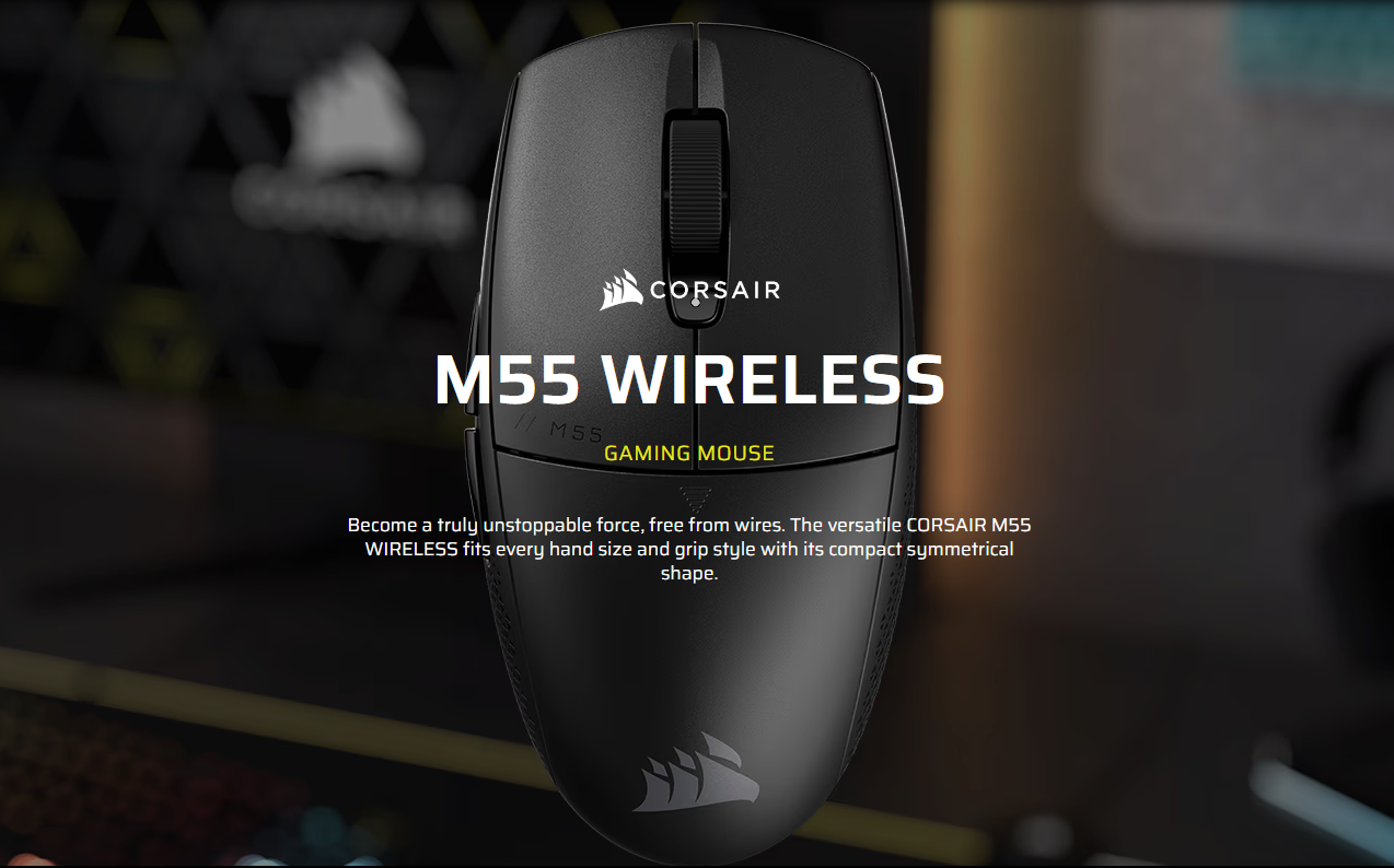CORSAIR M55 Wireless Lightweight Gaming Mouse | Shopee Malaysia