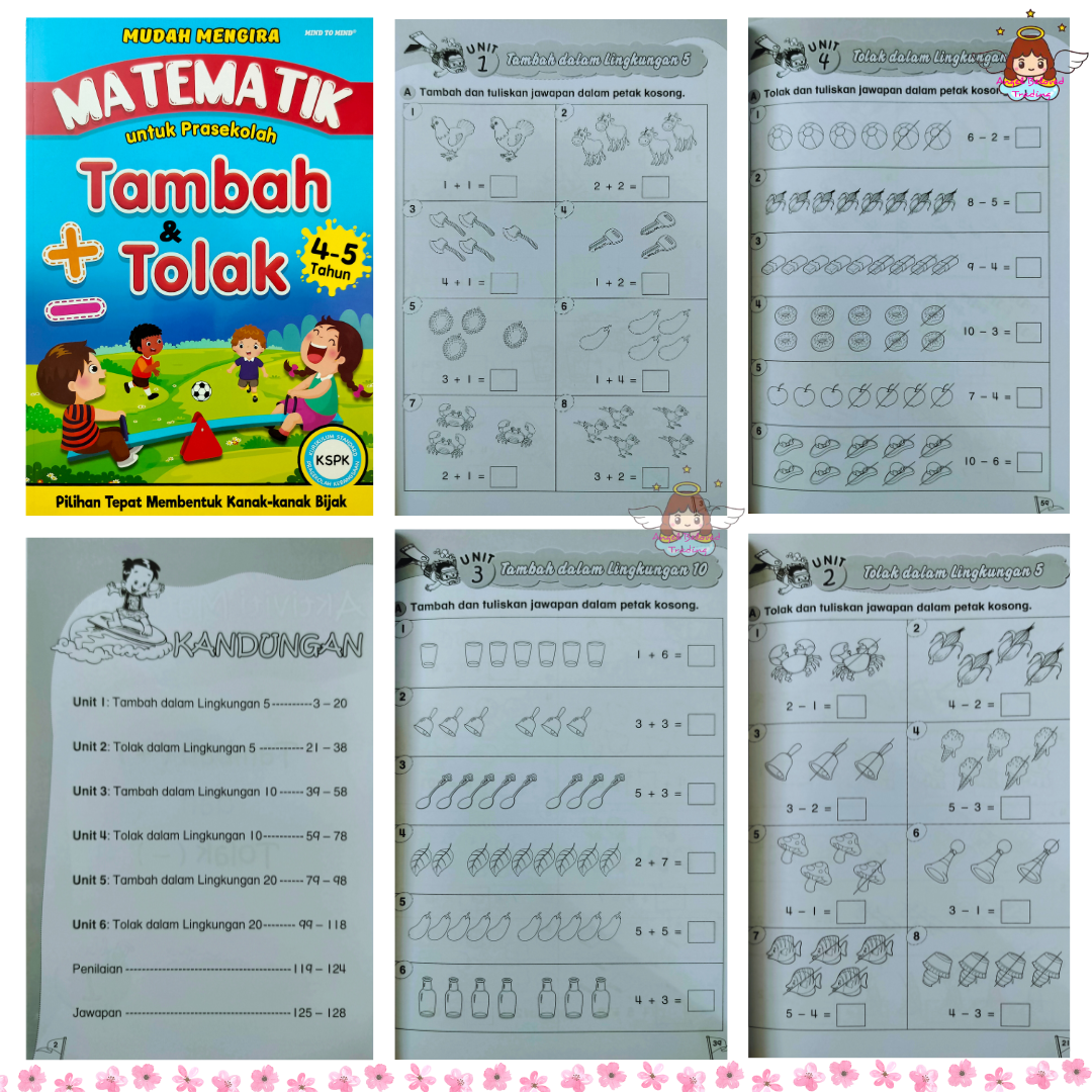 Buku Latihan Matematik / Buku Latihan Prasekolah / Buku Matematik Pra ...