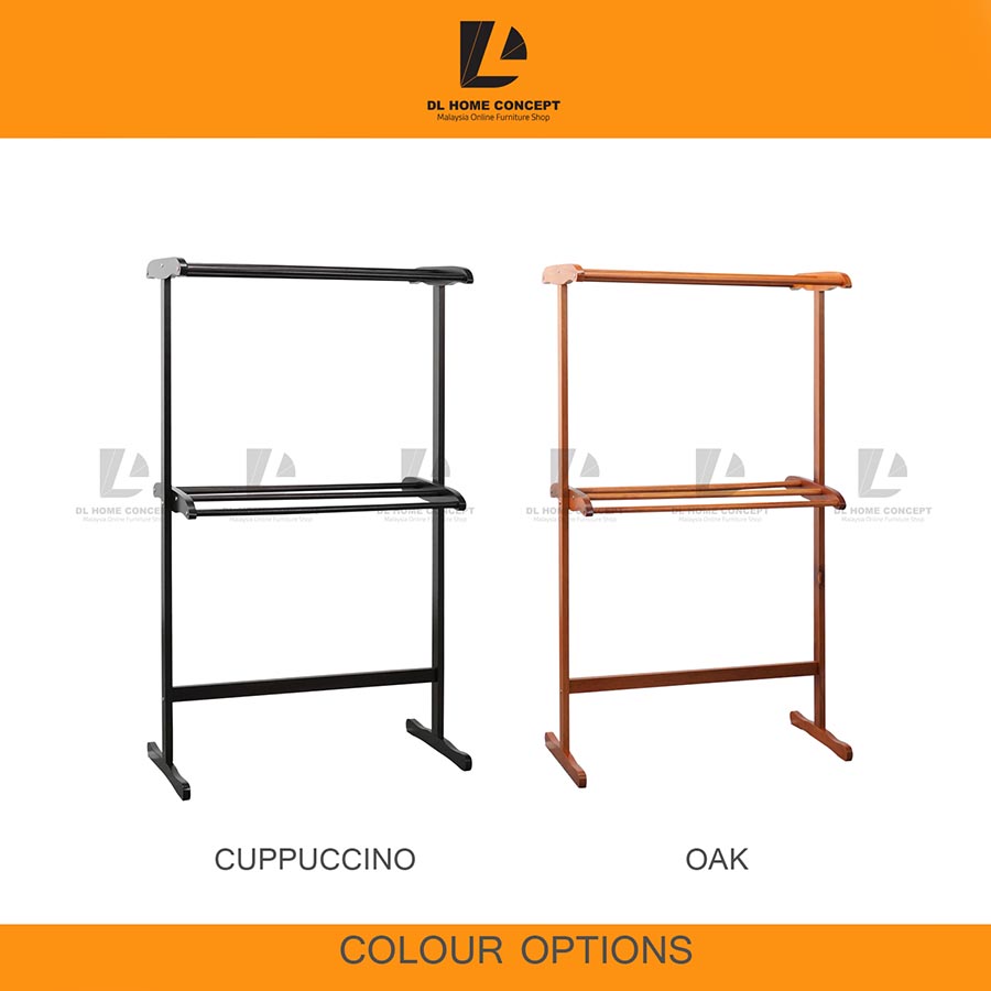 DL Home Concept Solid Wood Double Towel Rack/Rak Tuala Kayu | Penyidai ...