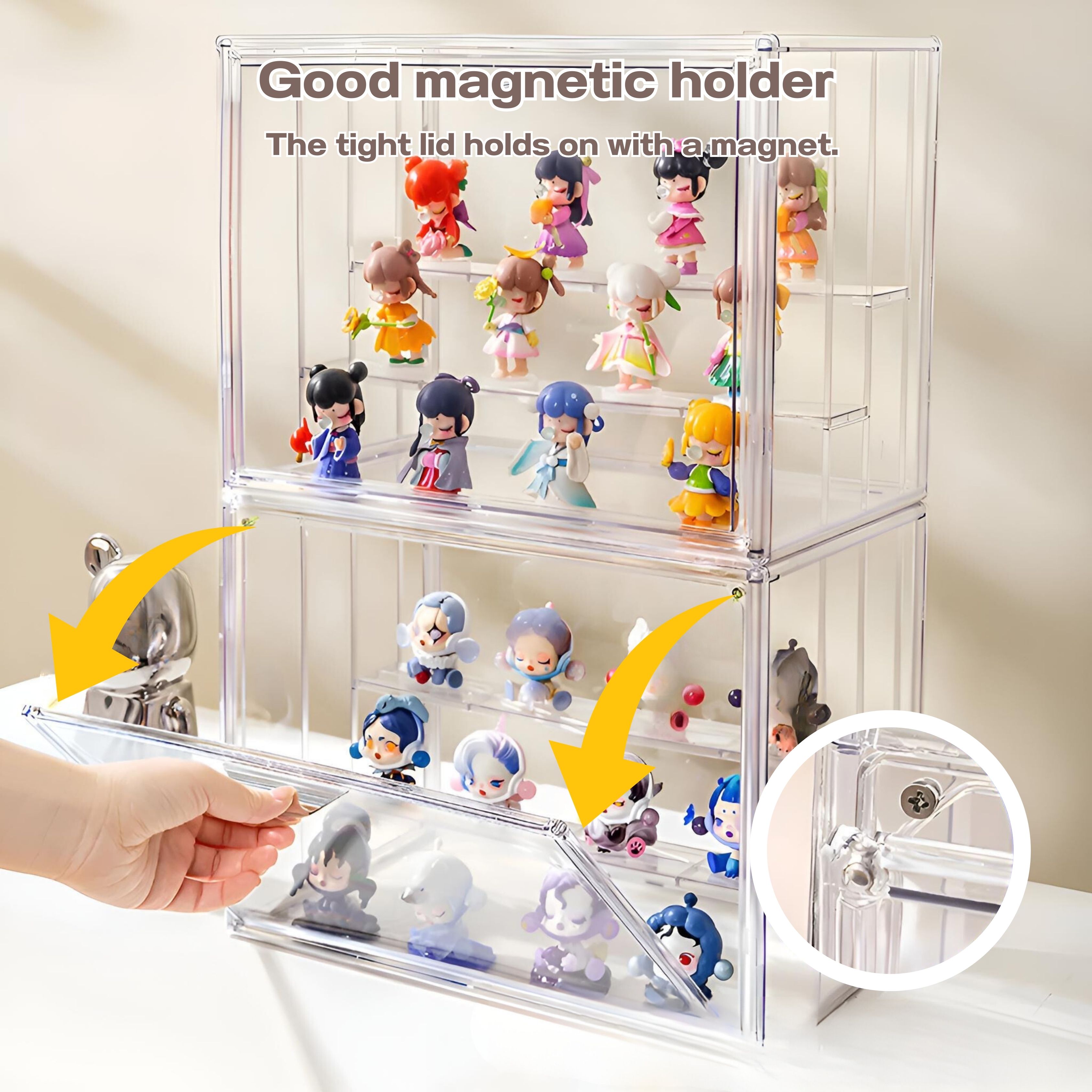 Three Layer Acrylic Transparent Display Rack Model Storage Box Blind ...
