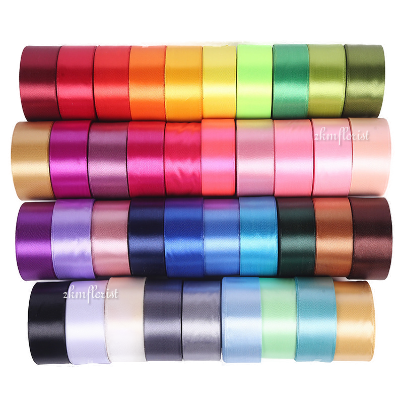 (22M) 4CM SATIN Ribbon Reben Riben Gift Satin Organza Flower Bouquet ...