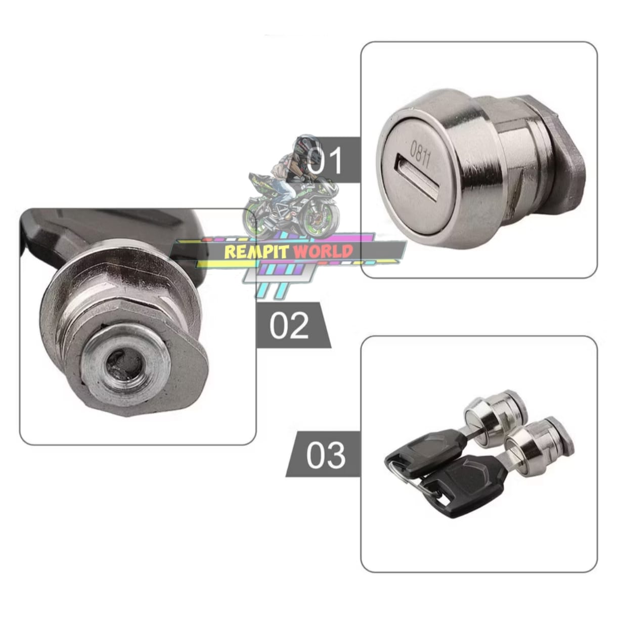 KEY SET LOCK SET TOP BOX 1 SET 2 PCS KEY LOCK SET UNIVERSAL BOX ...