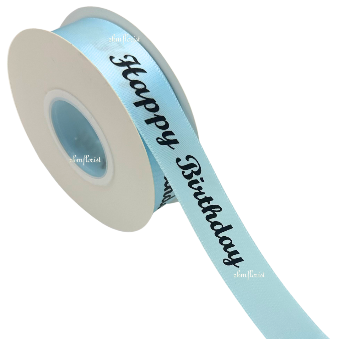 (22M) 2.5CM CLASSIC HAPPY BIRTHDAY Ribbon Reben Riben Ribben Ribon Gift ...
