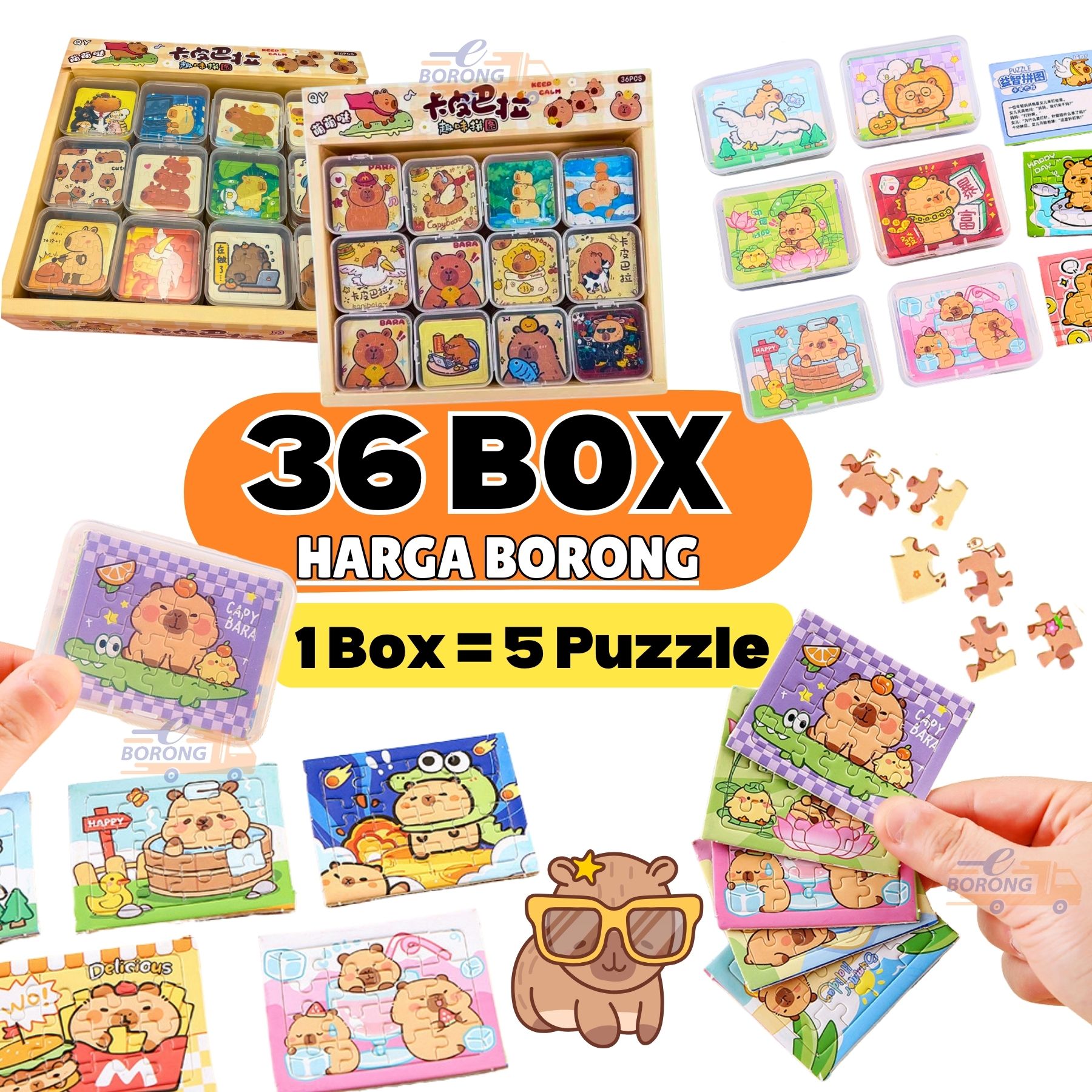 BORONG【36 Box】LABUBU Puzzle Box Kids Goodies Birthday Gift Pack ...