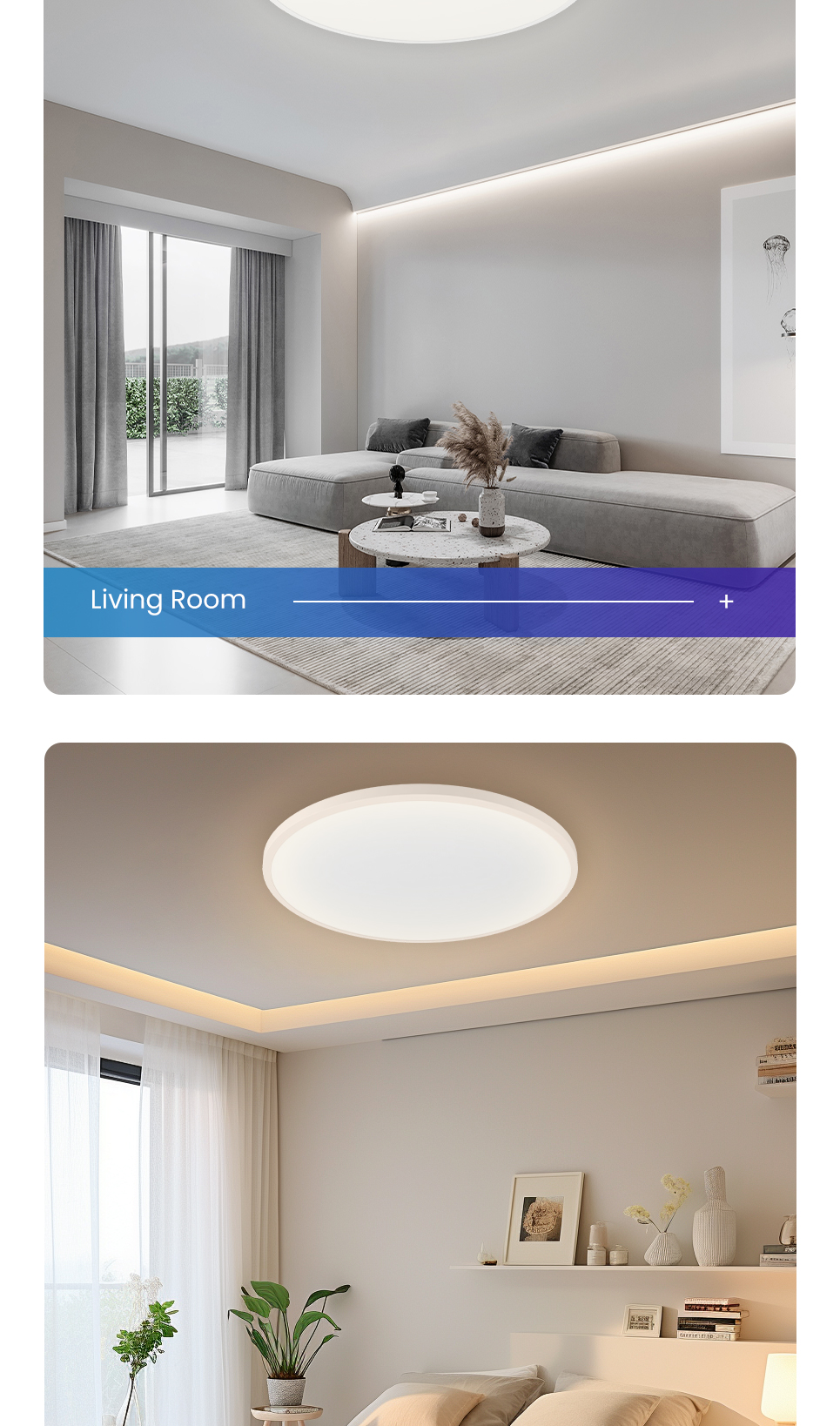 HAN RIVER LED Ceiling Light with Remote Control(36W,48W/3 Color Change ...