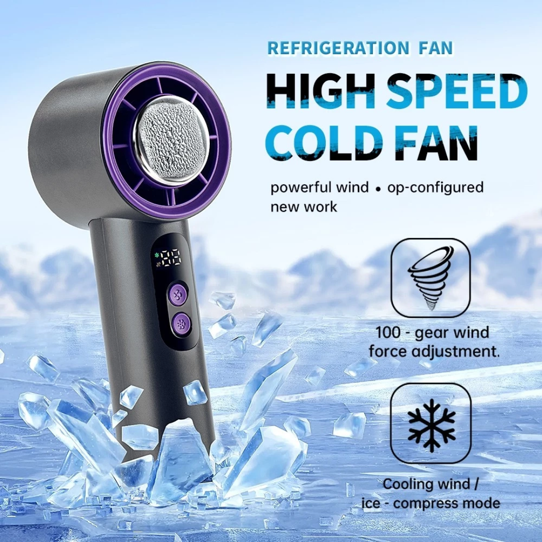 Y18 Handheld Ice Fan Cooling Portable Fan Powerful Turbo Fan High Speed ...