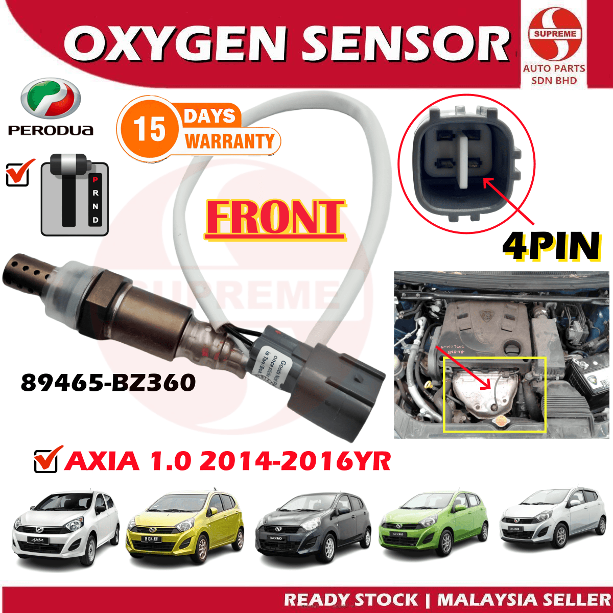 S2U Front Rear Auto Manual Oxygen Sensor O2 Sensor Exhaust Perodua Axia ...