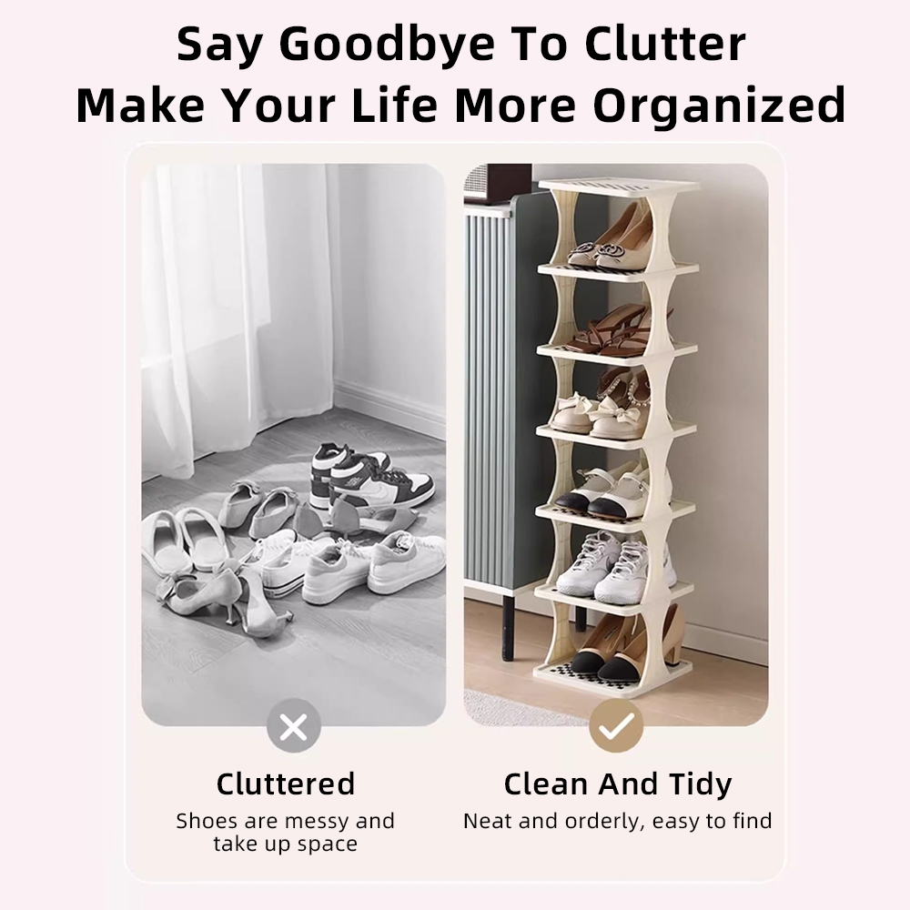 Shoe Rack Multi-layer Folding Narrow Shoe Rack Plastic Simple Shoe Rack ...