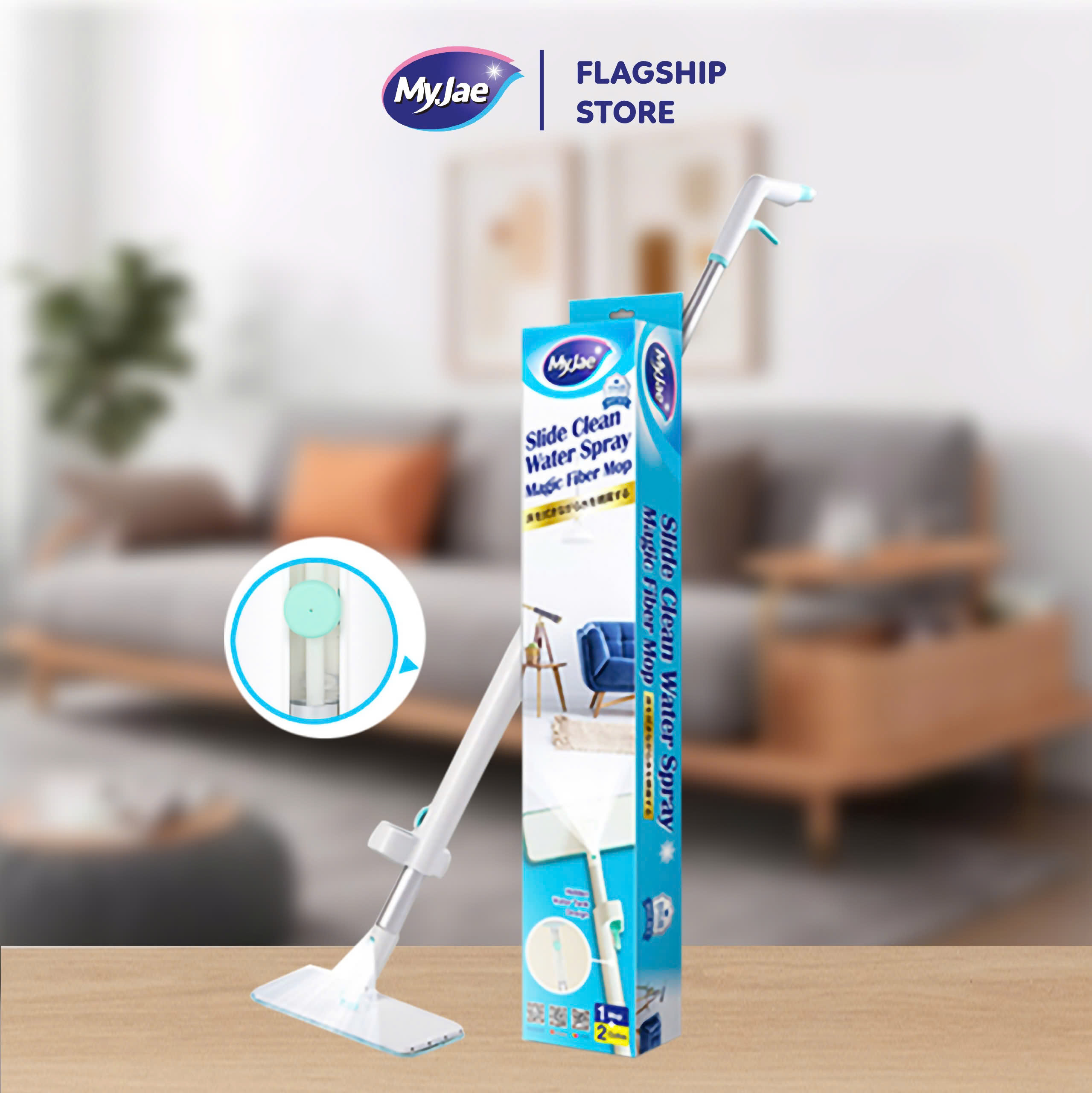 MyJae 360° Slide Clean Water Spray Mop Lantai Moden Magic Clean ...
