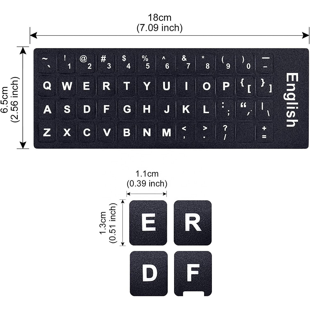 English Language Keyboard Sticker Fit Desktop and Laptop Keys Durable ...