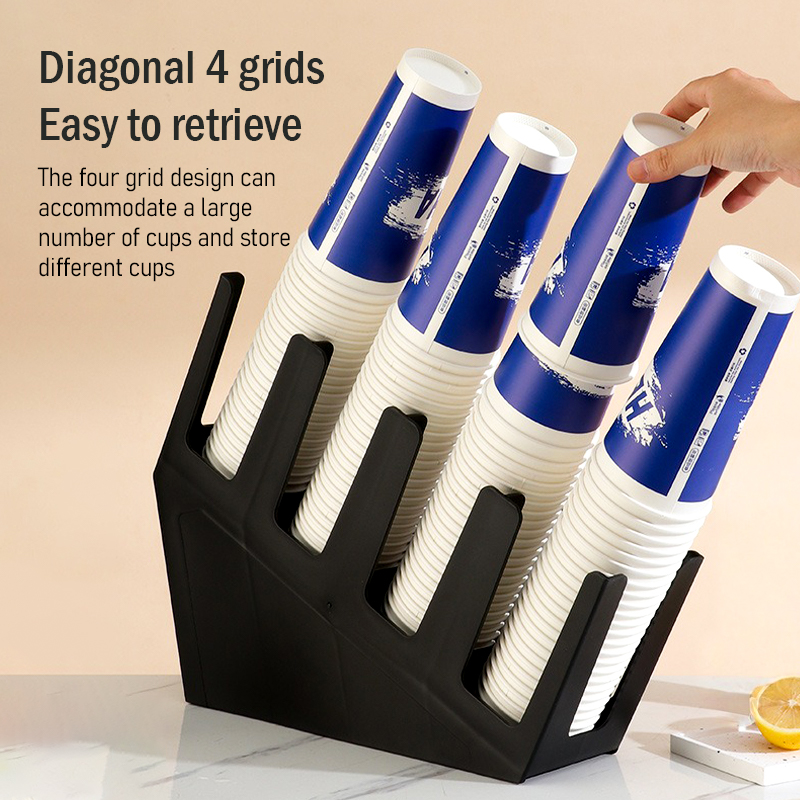 🔥Coffee Shop Paper Cup Holder 4 Compartments Plastic Cup Holder ...