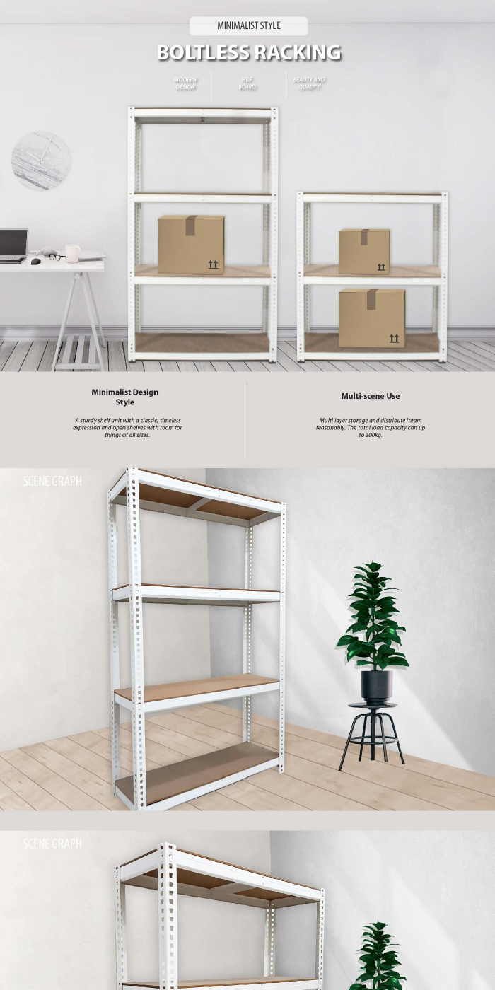 ETSBC Boltless DIY Racking HDF 45 X 90 X 150CM Multipurpose Racking ...