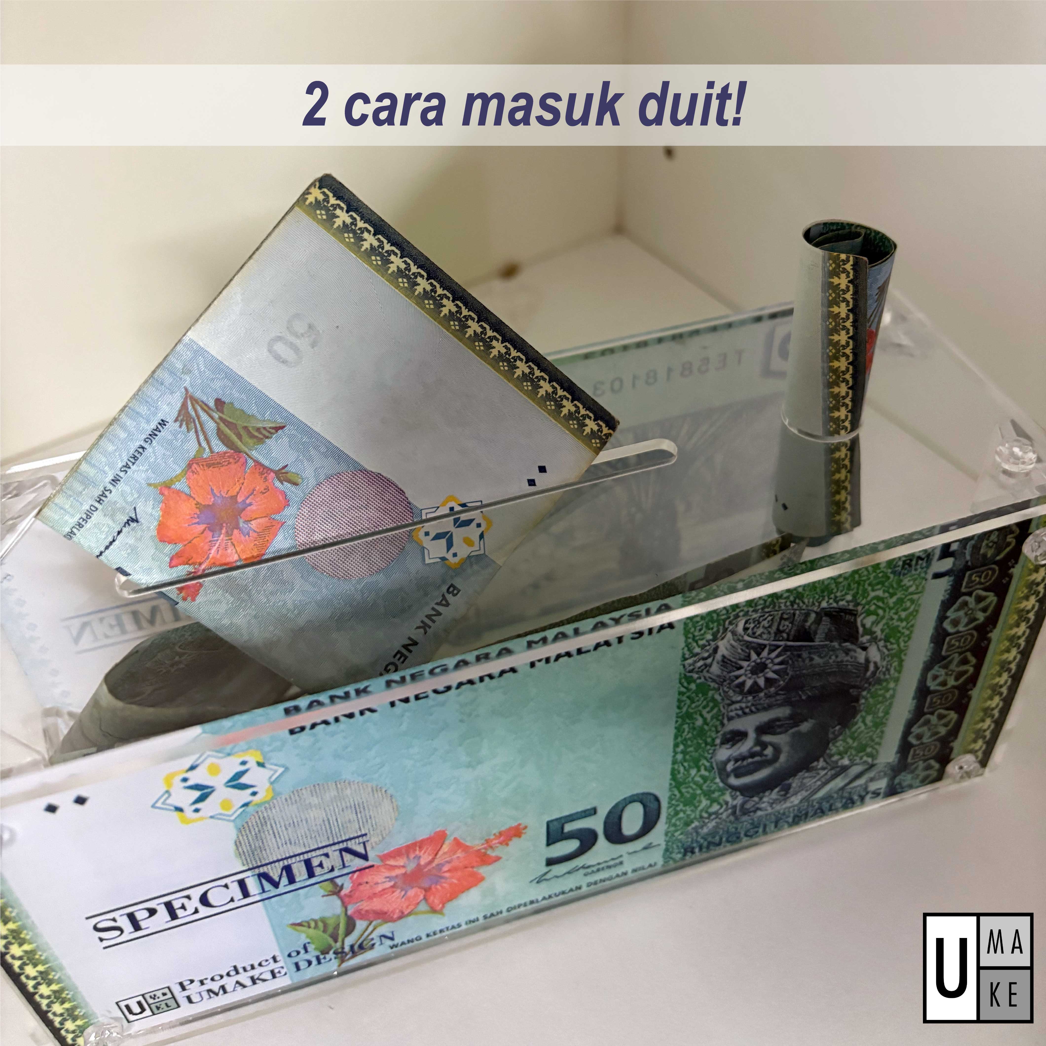 UMAKE Kotak Tabung Duit Ringgit Malaysia Viral Money design saving Box ...