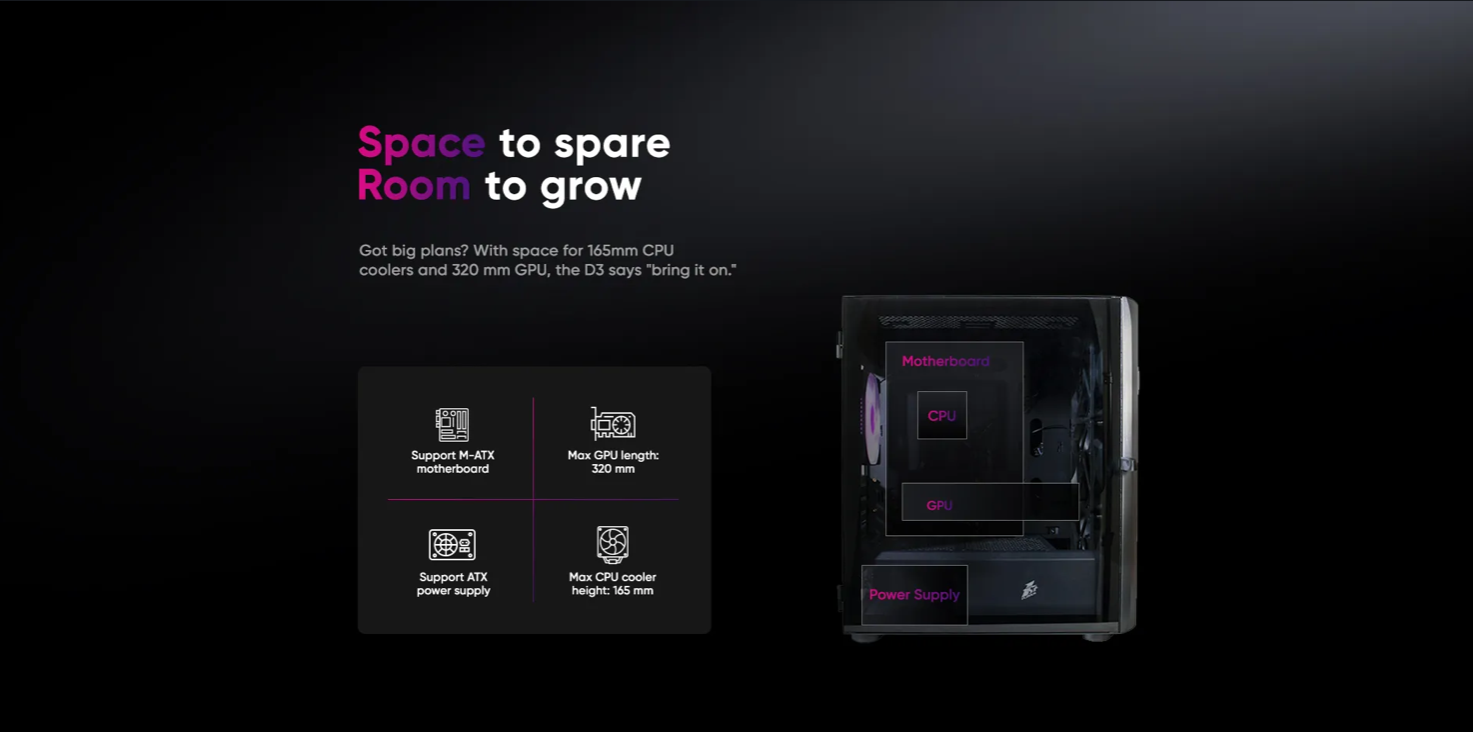 1stplayer IS3 MATX Gaming PC Case Pink | Shopee Malaysia