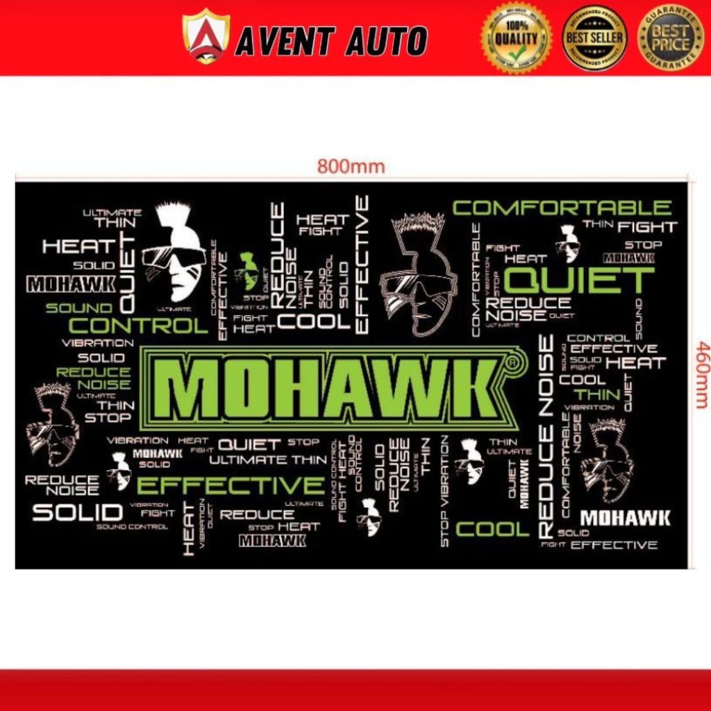 8 PCS / 1BOX Mohawk Series 80cm x 46cm Soundproof Sound Damping ...