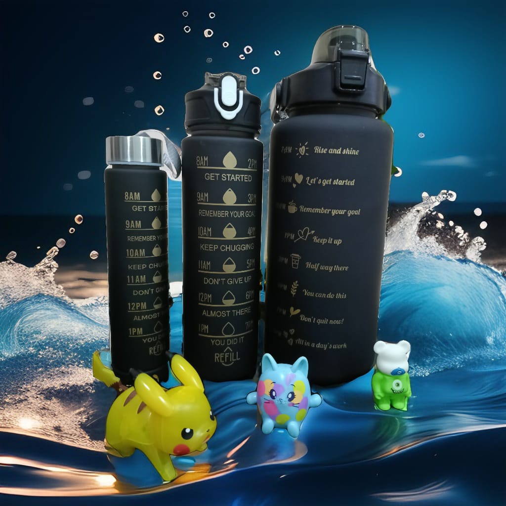 3in1 SET 3PCS free 2d & 3d sticker Gradient Bottle 2000ML/800ML ...