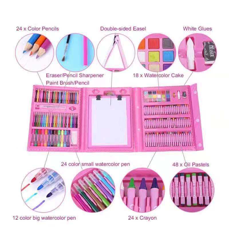 Kids Art Coloring Set – 208pcs / 150pcs Drawing Kit with Color Pencils ...