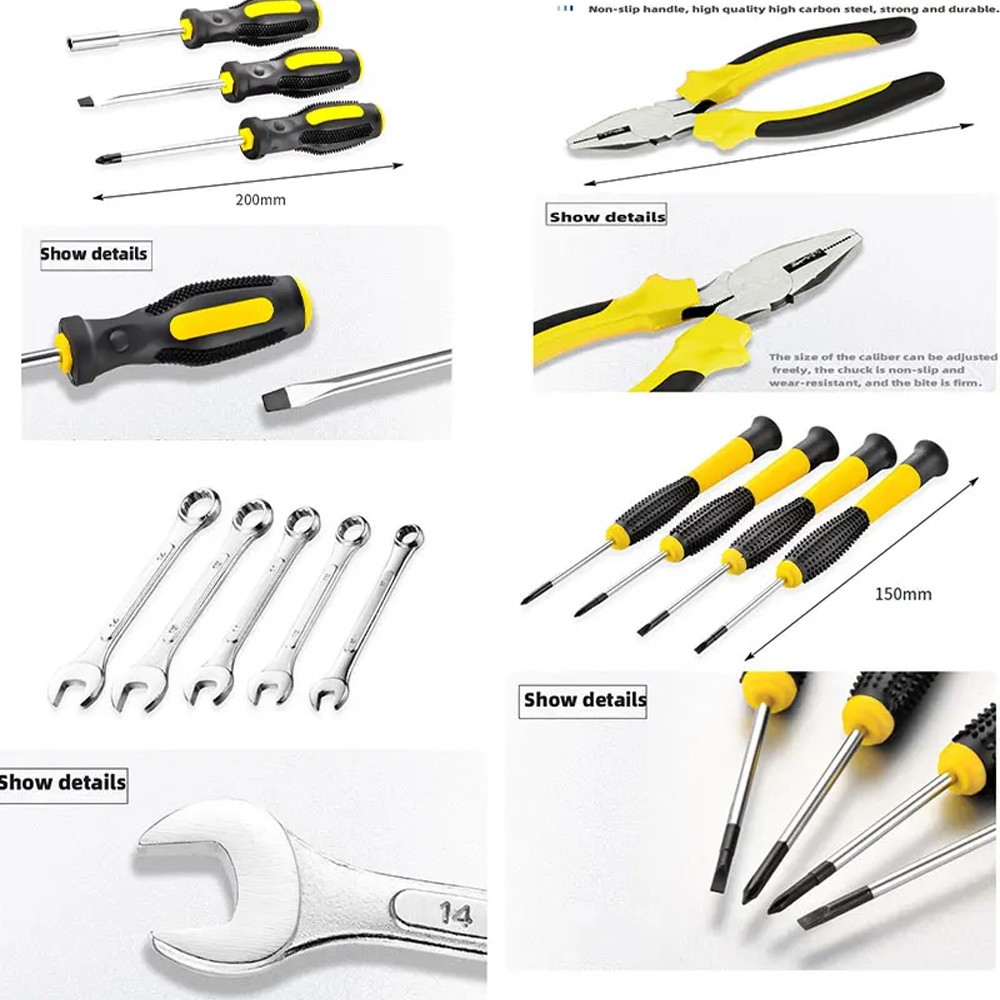 Swiss Thomas 108-Piece Multifunctional Household Hand Tool Set with ...