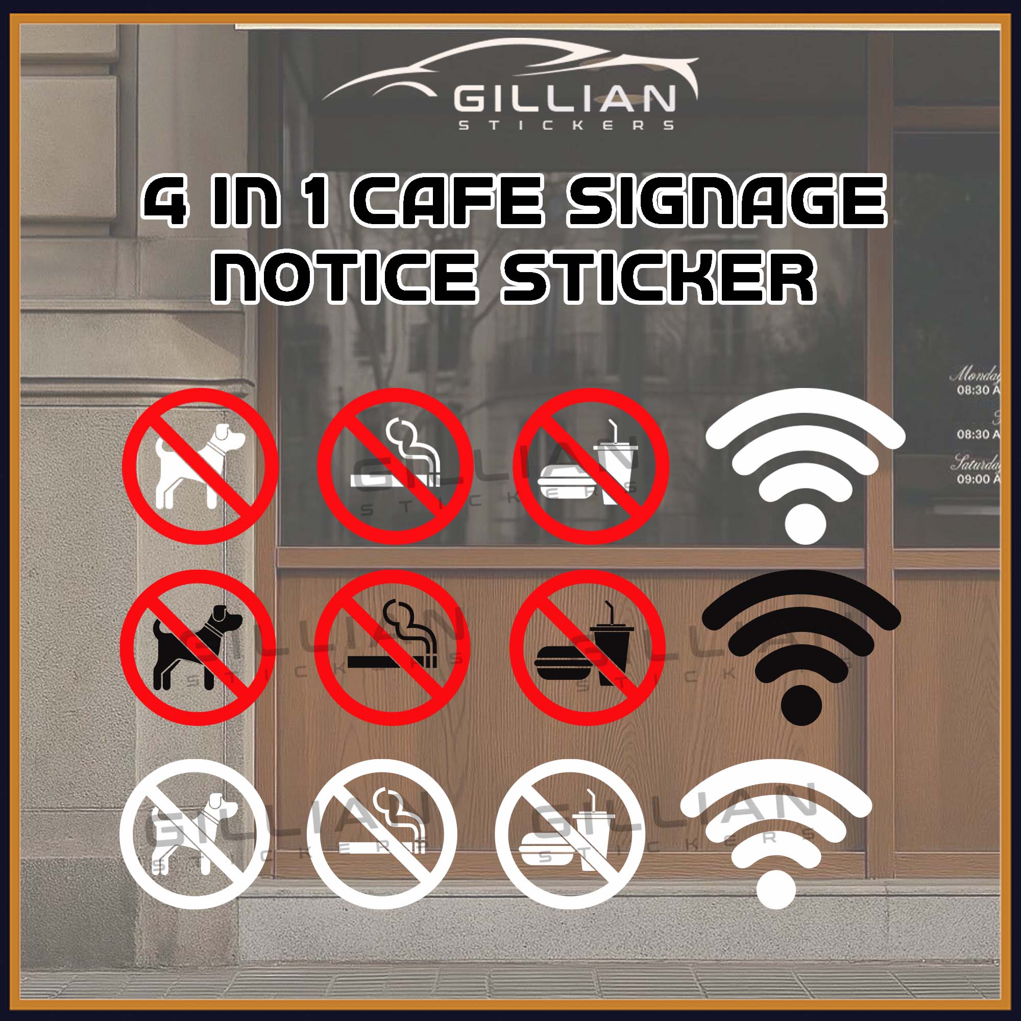 4in1 Notice Sticker for Shops Business Signage Car Decal | Shopee Malaysia