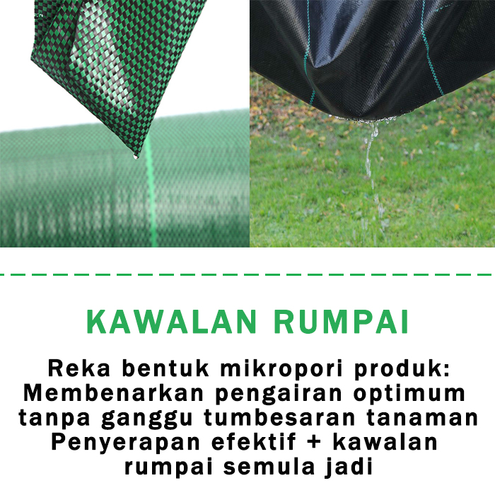 Weedmat Hijau Premium Lebar 1.5M Penutup Rumpai Tahan Lasak untuk ...