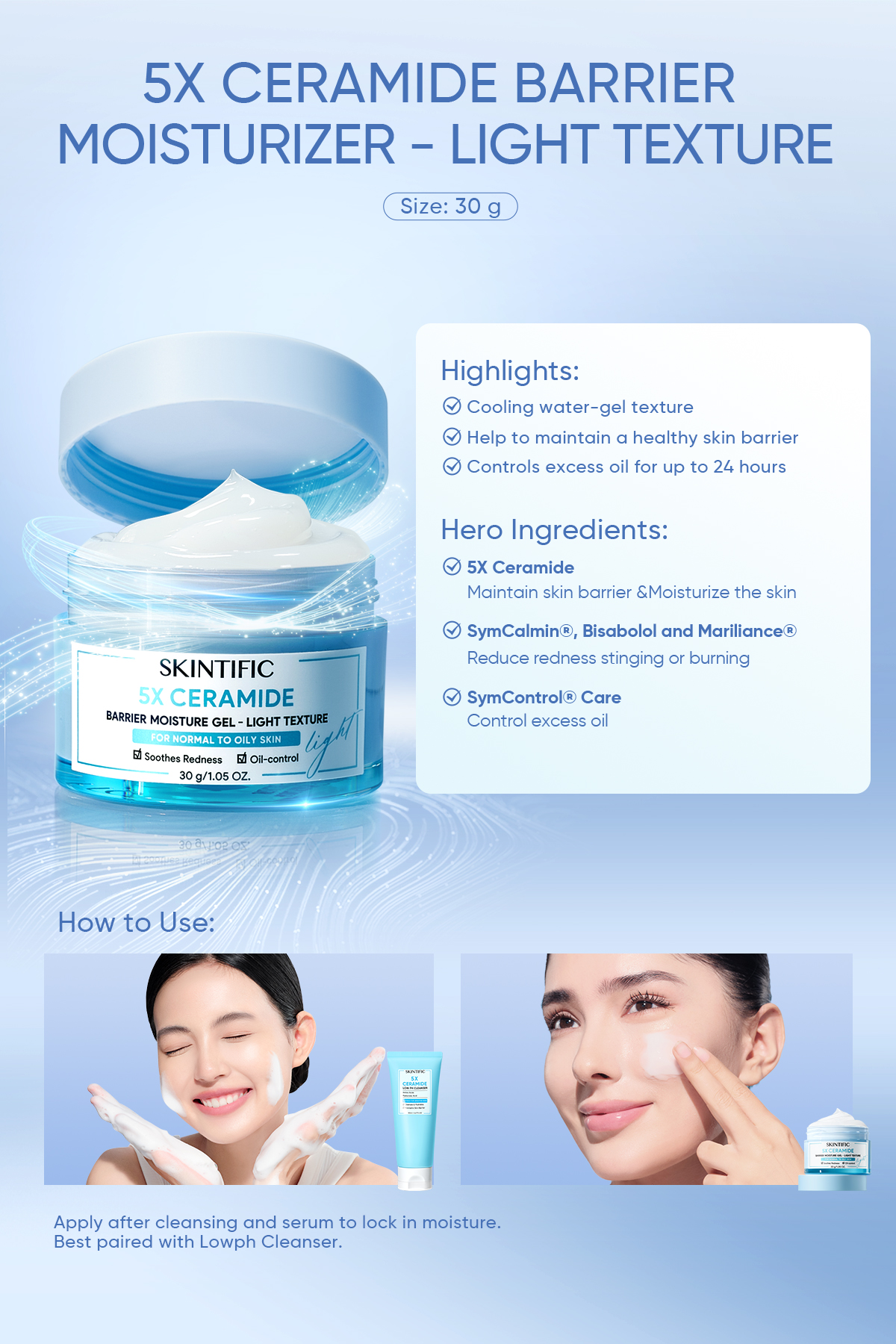 SKINTIFIC 5X Ceramide Moisture Gel Light Texture Barrier Repair ...