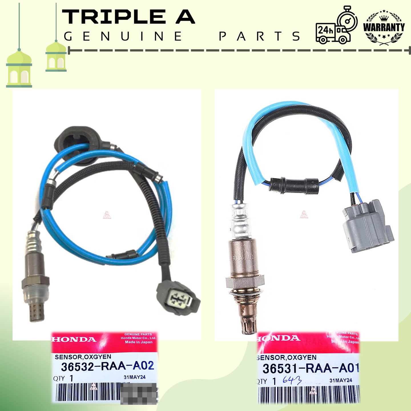 HONDA (FRONT/REAR)Oxygen Sensor Honda Accord Tao 2.4 2008 O2 Oxygen ...