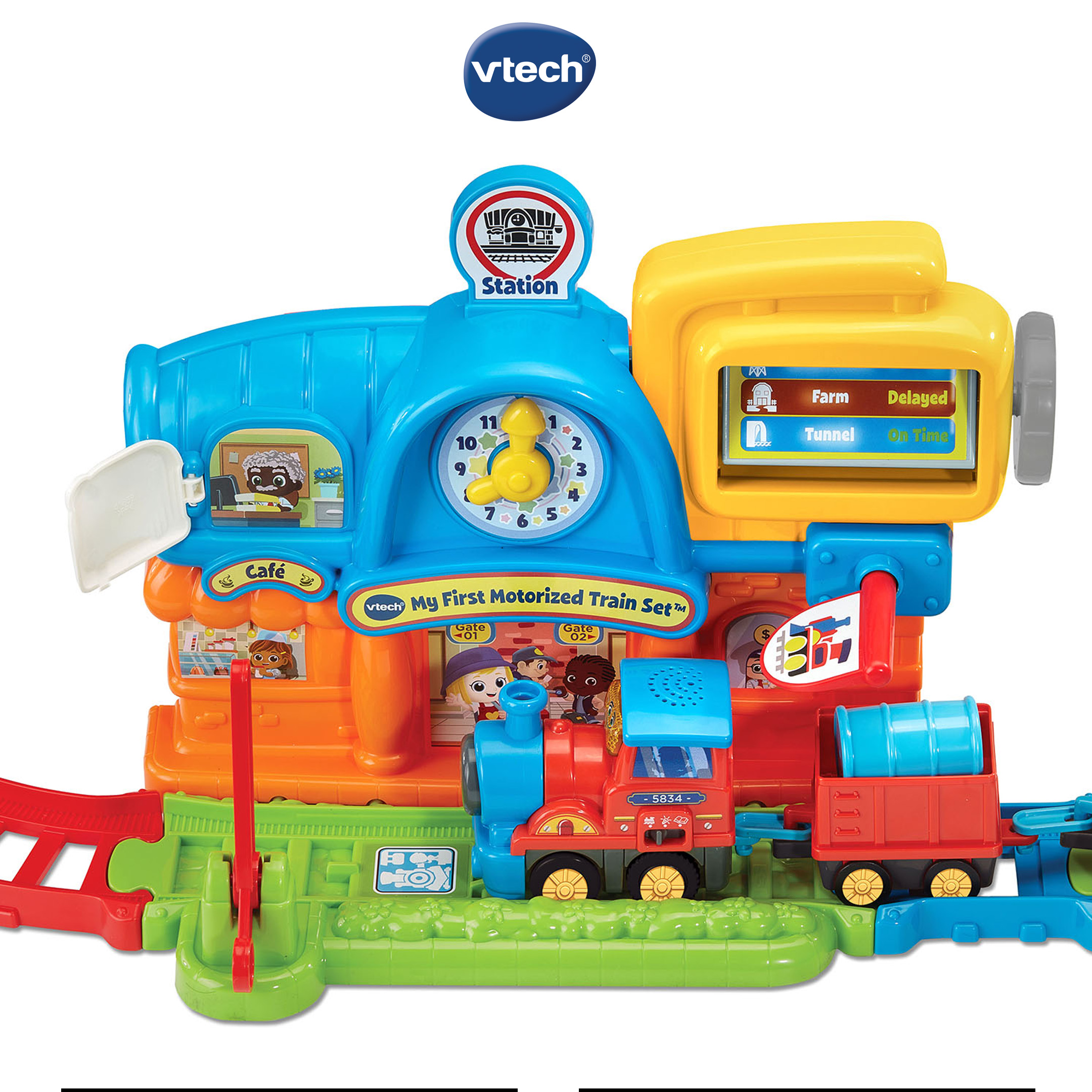 VTech My First Motorized Train Set Vehicle Train Playset Train car toys ...