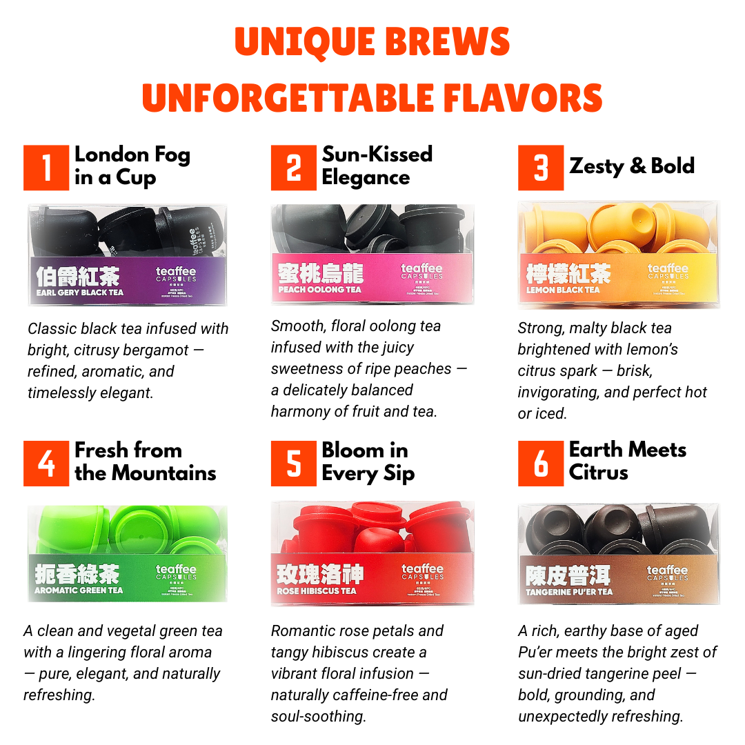 【𝗥𝗲𝗮𝗱𝘆 𝗦𝘁𝗼𝗰𝗸】Premium 6 Flavors 𝗙𝗿𝗲𝗲𝘇𝗲 𝗗𝗿𝗶𝗲𝗱 𝗧𝗲𝗮 𝗖𝗮𝗽𝘀𝘂𝗹𝗲𝘀 Assortment 𝟏𝟎𝟎 ...