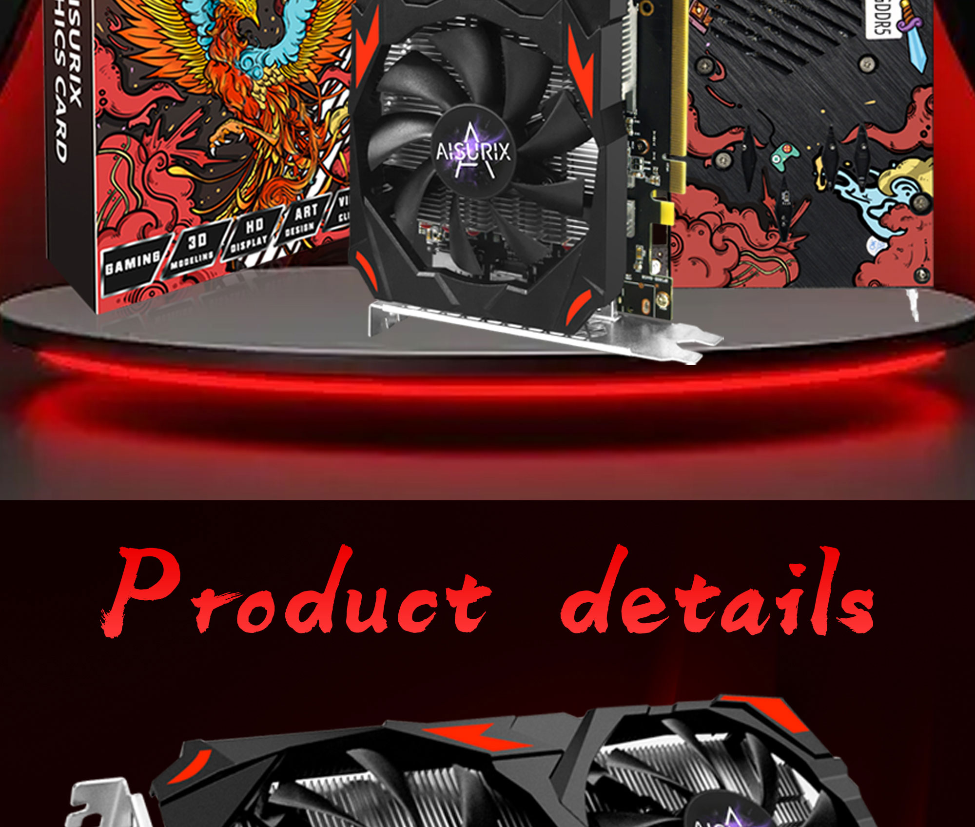 AISURIX Brand New Graphics Card RX 580 8GB AMD Radeon Computer GPU ...