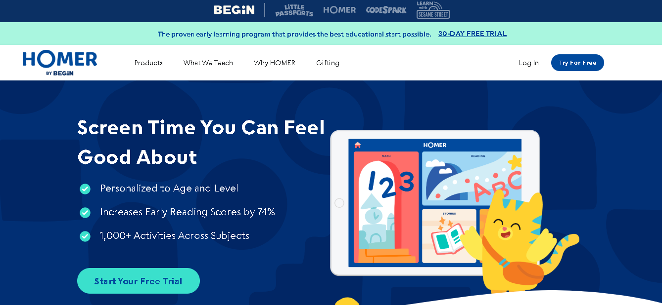 HOMER Premium Award-Winning Early Learning App for Kids with ...