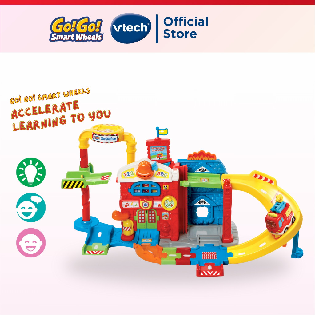 VTech Save The Day Fire Station Vehicle Playset Go! Go! Smart Wheels ...
