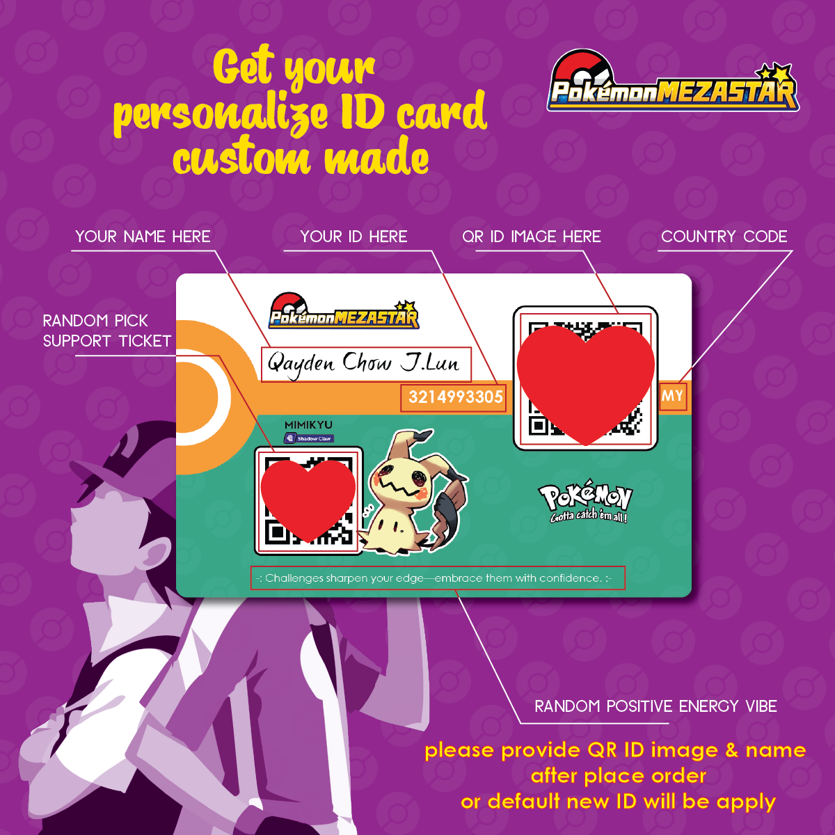 MEZASTAR | 2nd Gen-Dragon-Ball | Custom Trainer ID PVC CARD | Pokemon ...