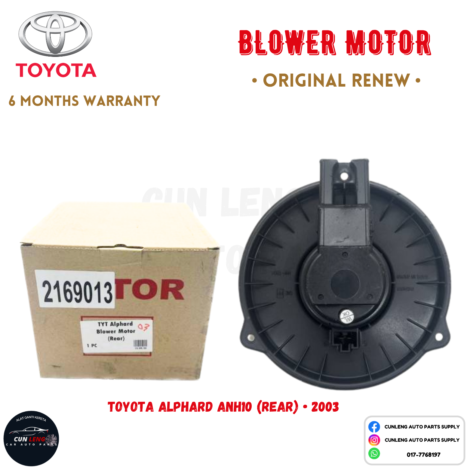 Toyota Alphard Anh10 (Rear) • 2003 Car Aircond Blower Motor | Shopee ...