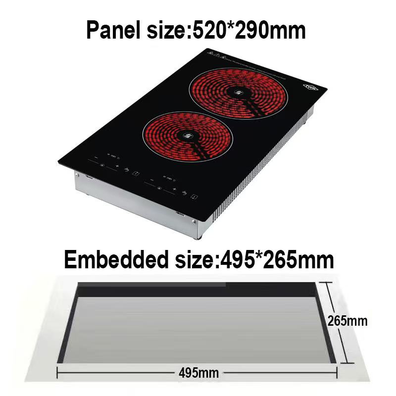 TWK Double Electric Built-in Cooktop 1600W Induction and 20000W Ceramic ...