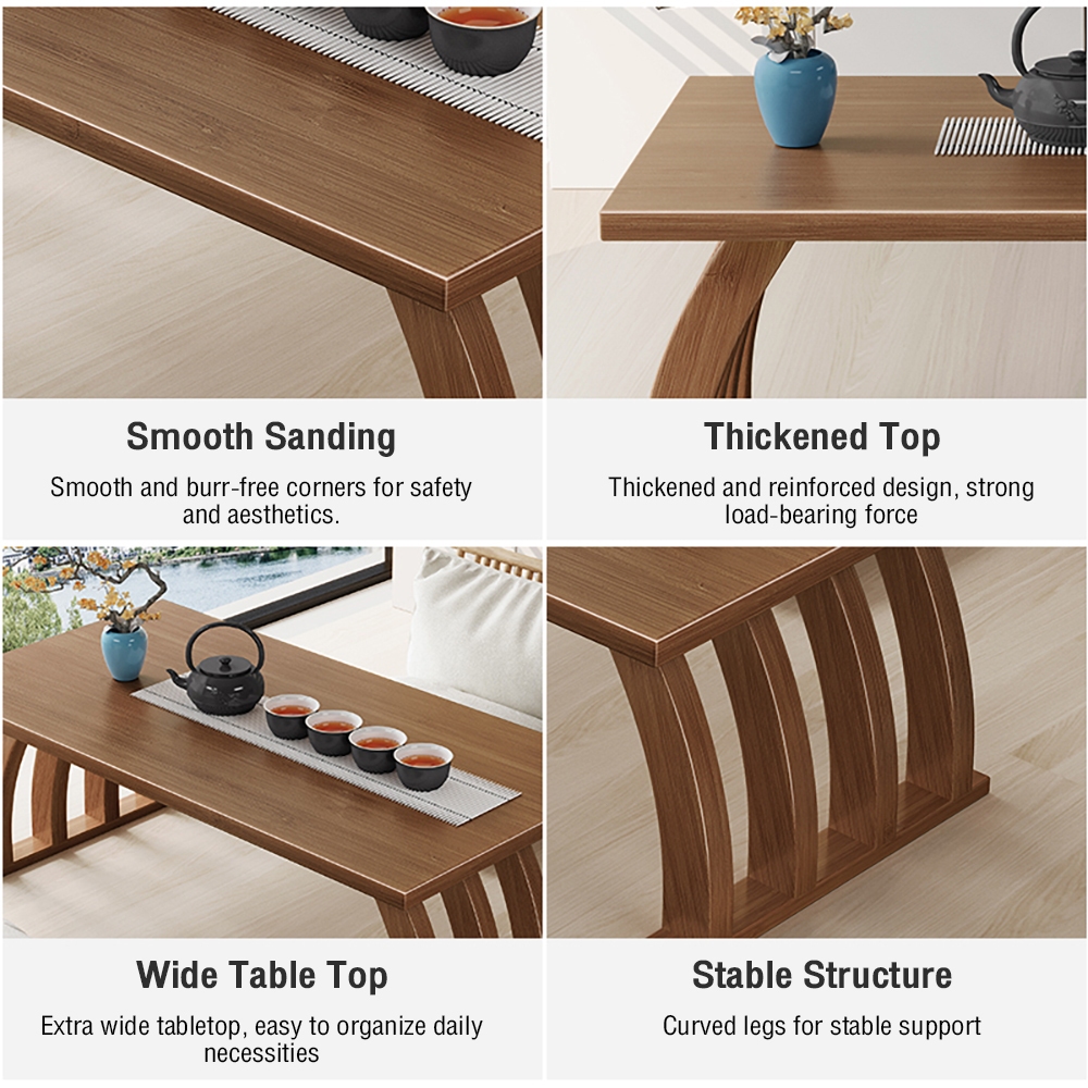 Center Table Foldable Coffee Table 70/80/90CM Sofa Side Wood Table ...