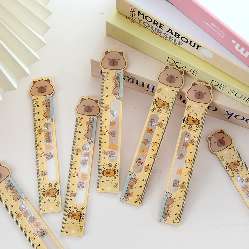 15cm Capybara moveable box sand ruler stationery plastic measurement ...