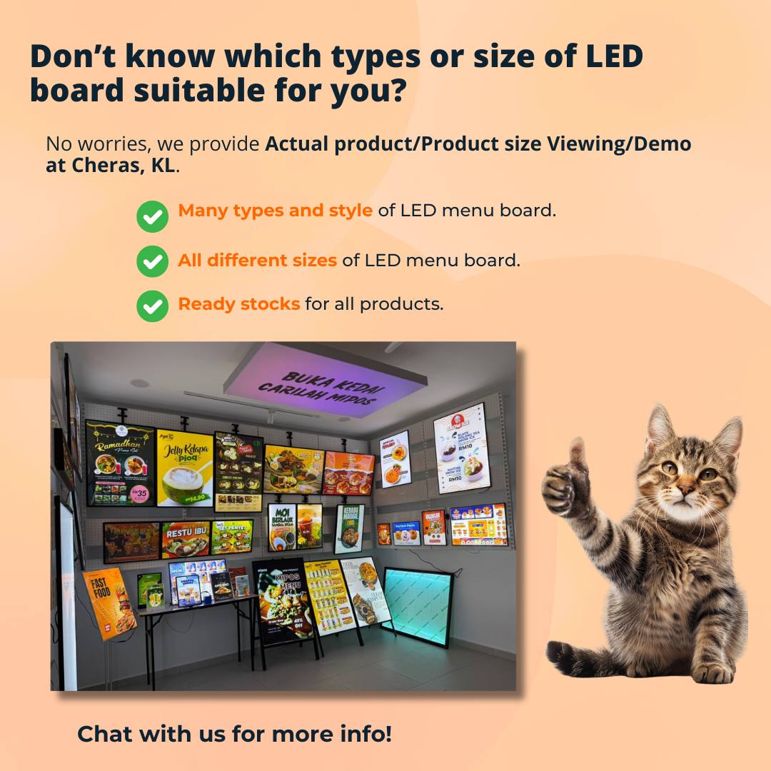 LED Menu Board Standing/LED Lightbox Menu Display Stand/Standing LED ...