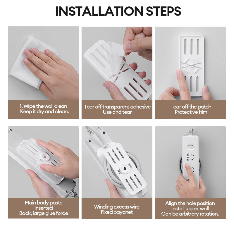 Wall Mounted Socket Extension Sticker Self Adhesive Socket Organizer ...