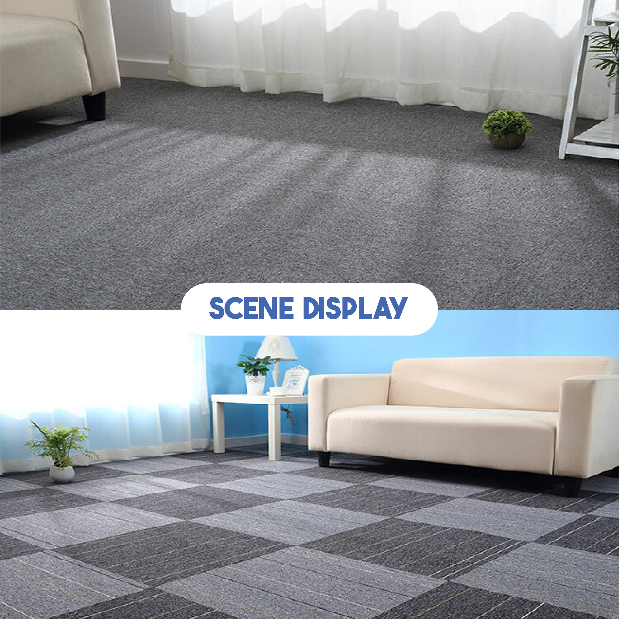 XpertHub 50X50CM Floor Carpet Thick Tiles Non-Slip Carpet Office Living ...