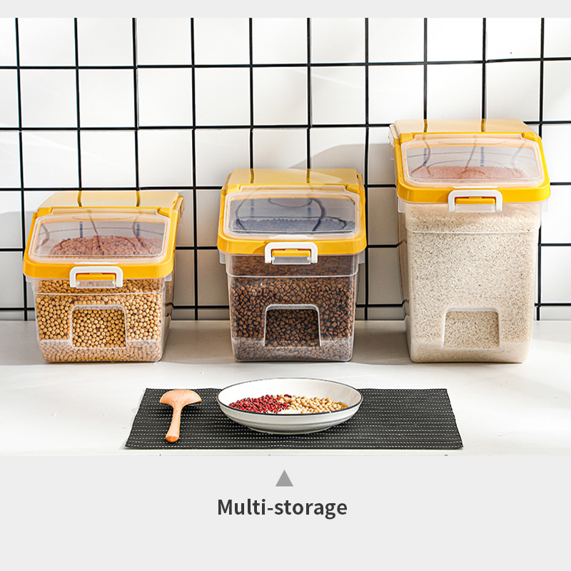 Fully Sealed Rice Bucket Transparent Rices Storage Box Insect Moisture ...