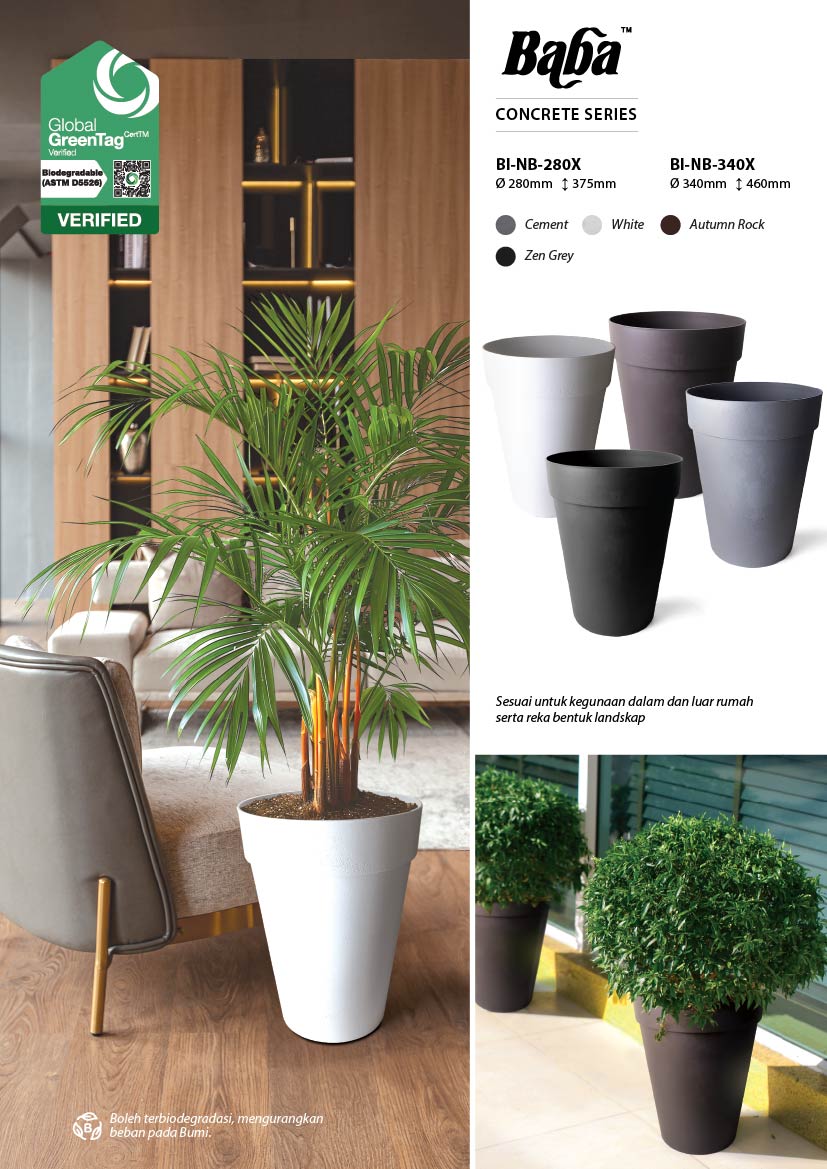 Baba Official | Baba Decorative Pot【NB-280】| Pasu Bunga / Flower Pot ...