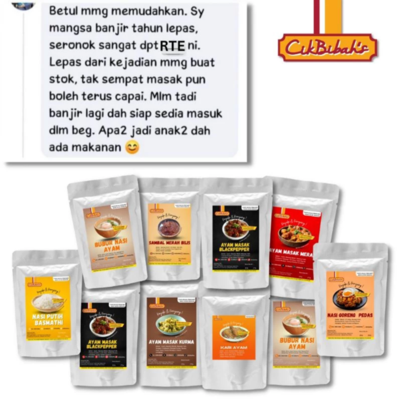 🍚RTE Cik Bibah Makanan Ready To Eat Lauk Kampung Sedap | Travel,Camping ...