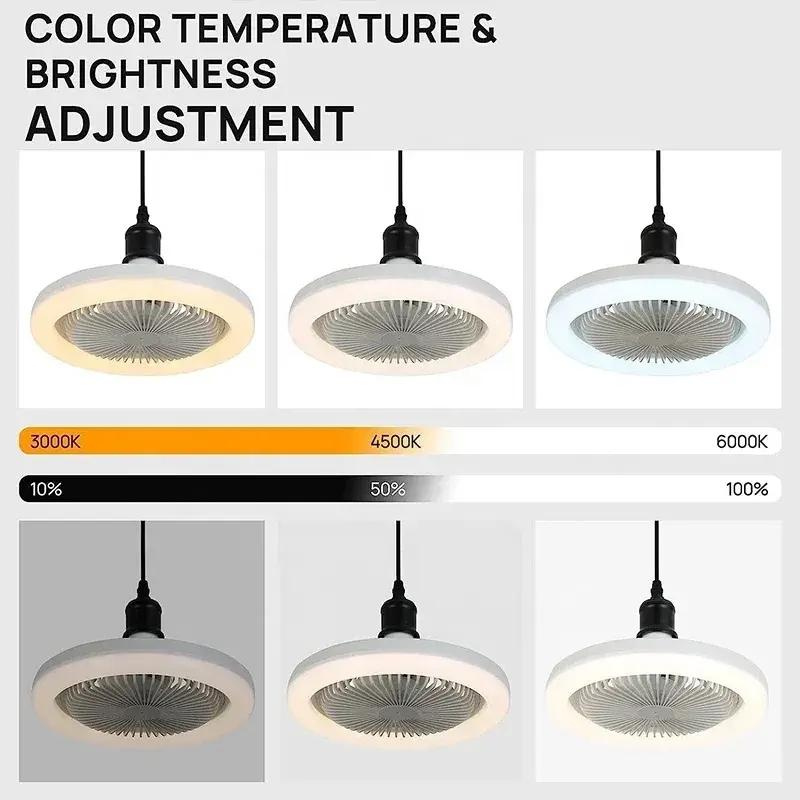 AWM Ceiling Fan with Lights Fan Lamp 50W E27 Base Round Mini Fan Lamp ...