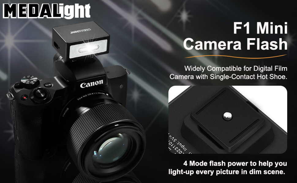 Medalight F1 Mini Camera Flash Speedlite Type C port rechargeable ...
